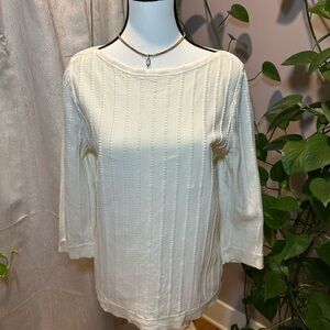 Ann Taylor Factory Ivory Knit Top
